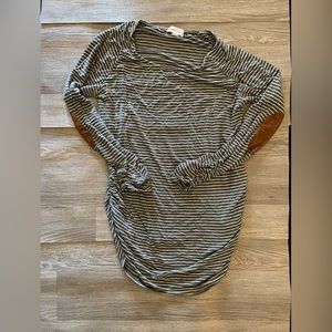 EUC striped long sleeve rouched tee